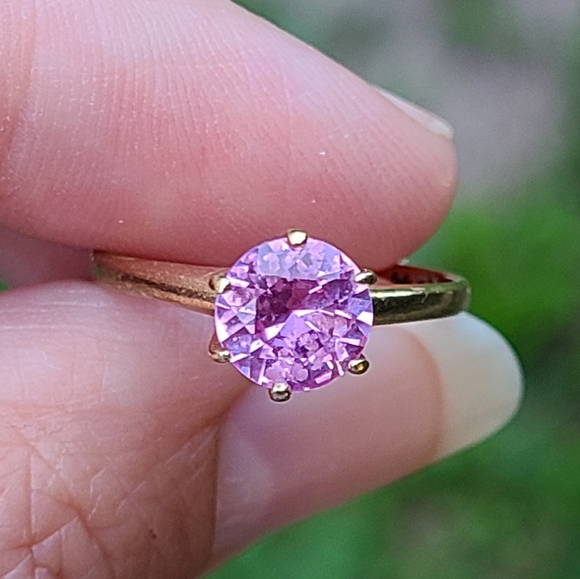 Sapphire solitaire 10kt ring - Picture 3 of 7